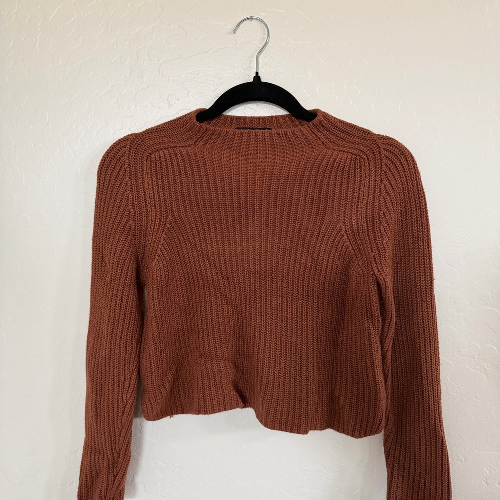 American Apparel Cropped Brown Knit Sweater